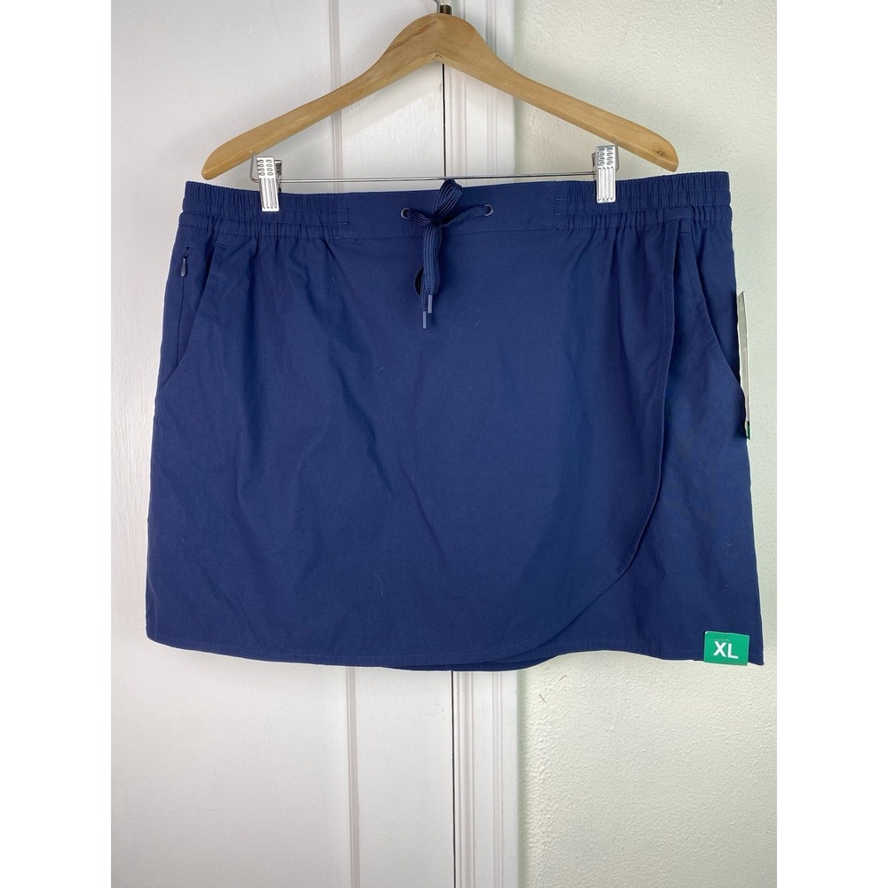 NWT Eddie Bauer Women's XL Navy Blue Tulip Hem Skort Skirt